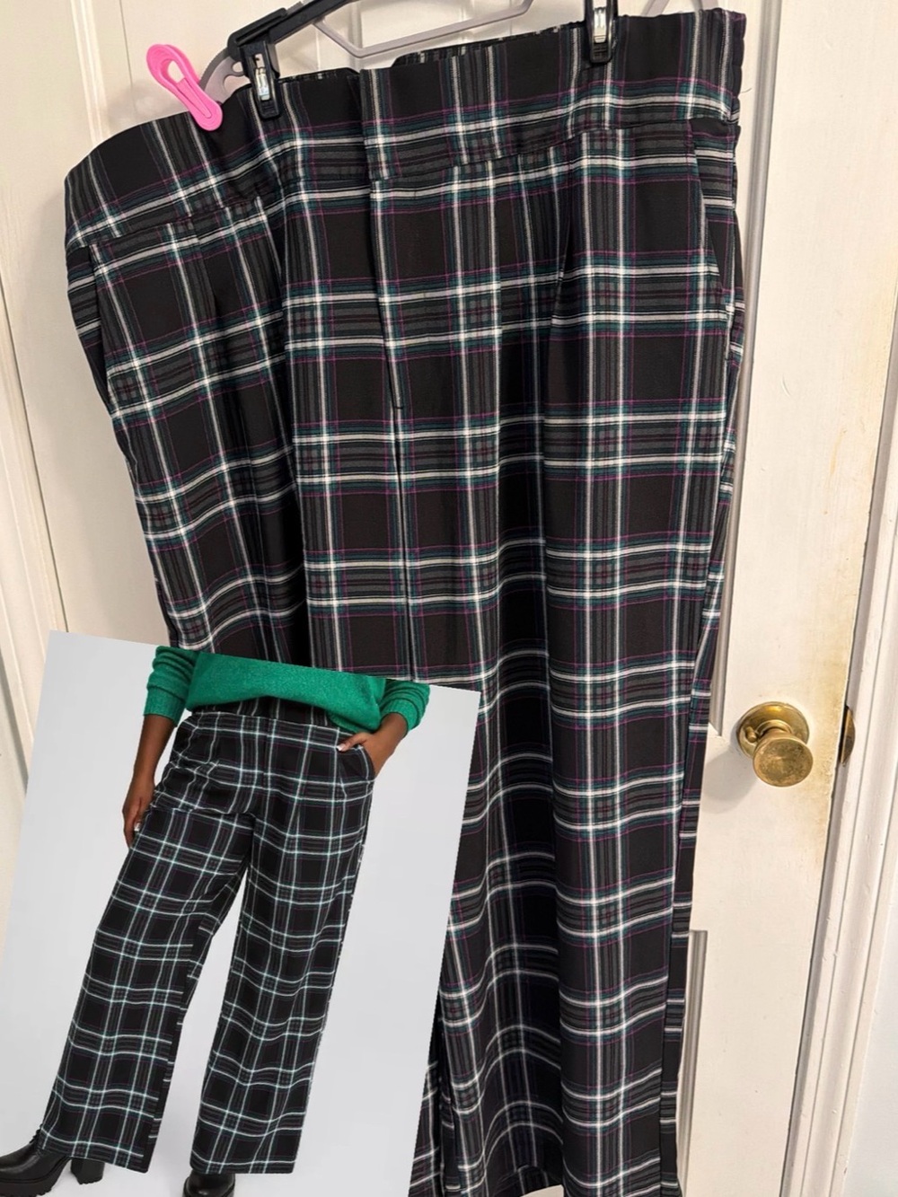 torrid Black Plaid Studio Crepe Wide Leg Pant